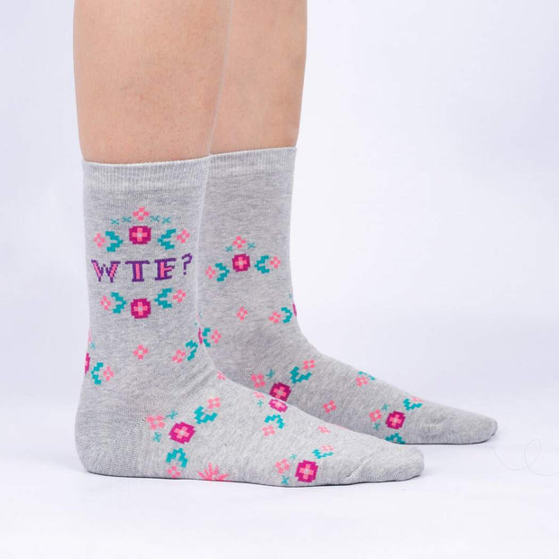 Sock It To Me Small Unisex WTF Crew Socks
