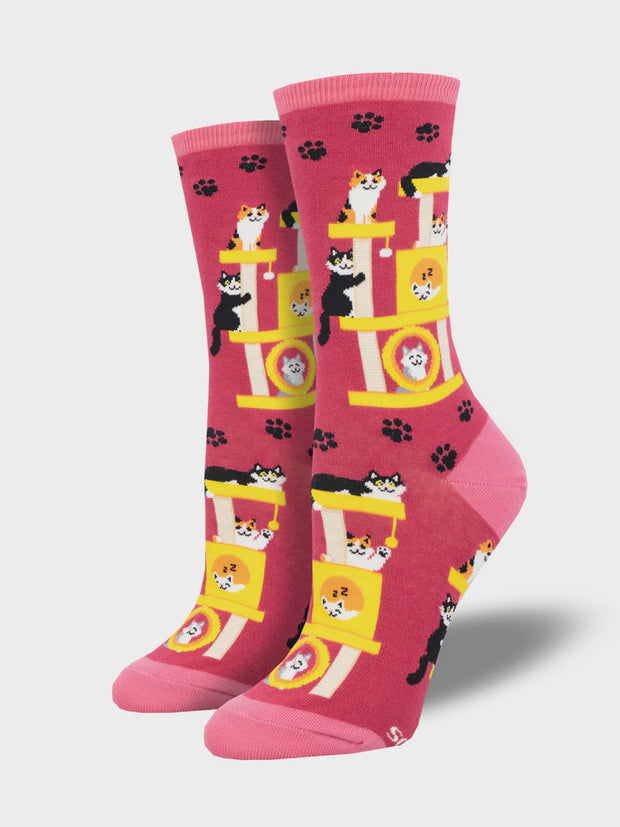 Socksmith Cool Cats Club Pink Womens/small unisex socks 3076