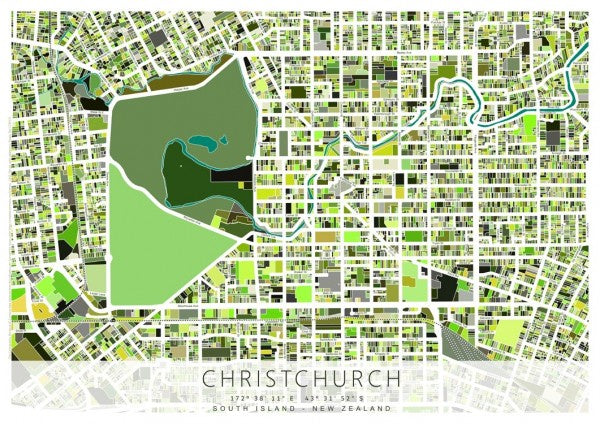 Image Vault Christchurch Map MM891 Pre-Matted Mini Print