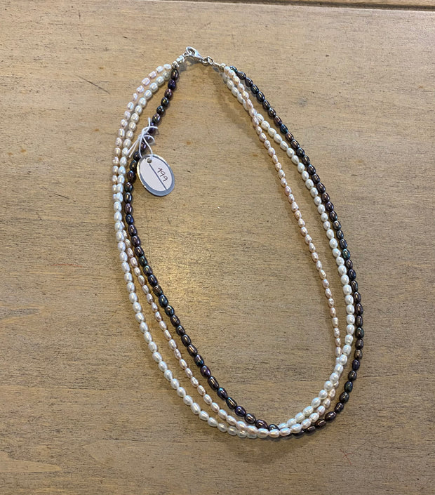 Some Triple Strand Pearl Necklace 999