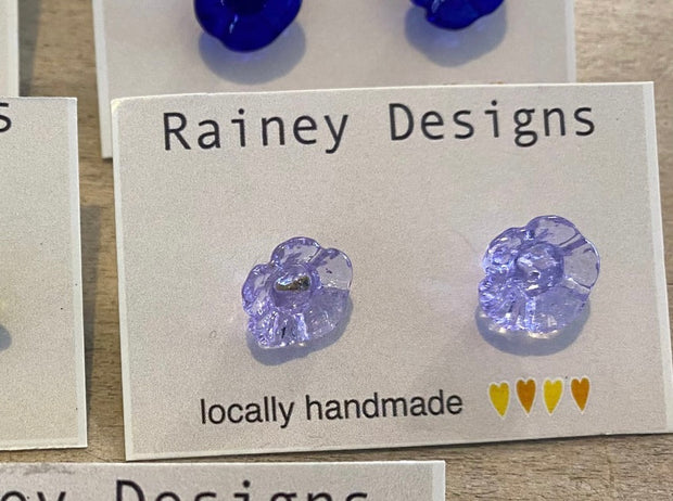 Rainey Designs  Glass Art -Tiny Flower Stud Earrings LW4