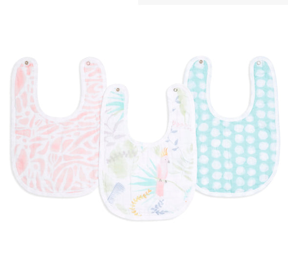 Aden and Anais 3 pack muslin snap bibs