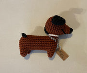 Above Rubies Crochet Dachshund Sausage Dog Keyring