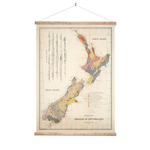 100% NZ Geology of New Zealand Wall Chart Medium PICK UP FROM STORE ONLY