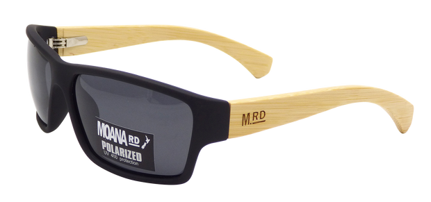 Moana Road Tradies Sunglasses Black with Wood Arms 3751