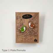 Natty Rifleman/Tītipounamu Rimu earrings J77