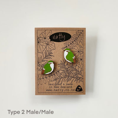 Natty Rifleman/Tītipounamu Rimu earrings J77