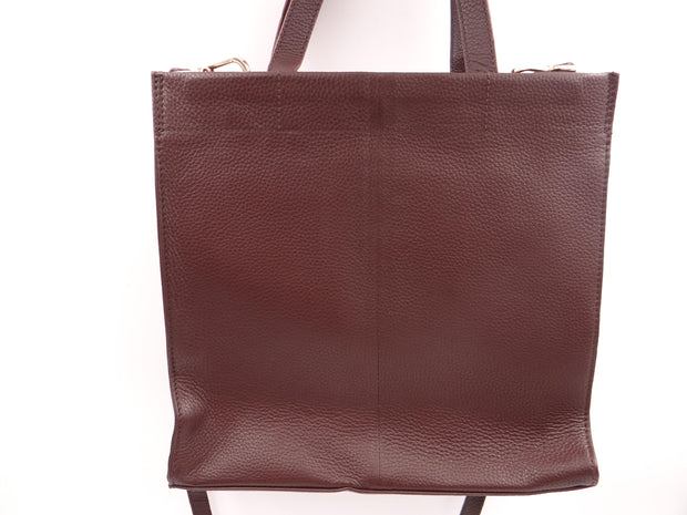 Second Nature Leather Simple Medium Tote Bag Dark Toffee ST68