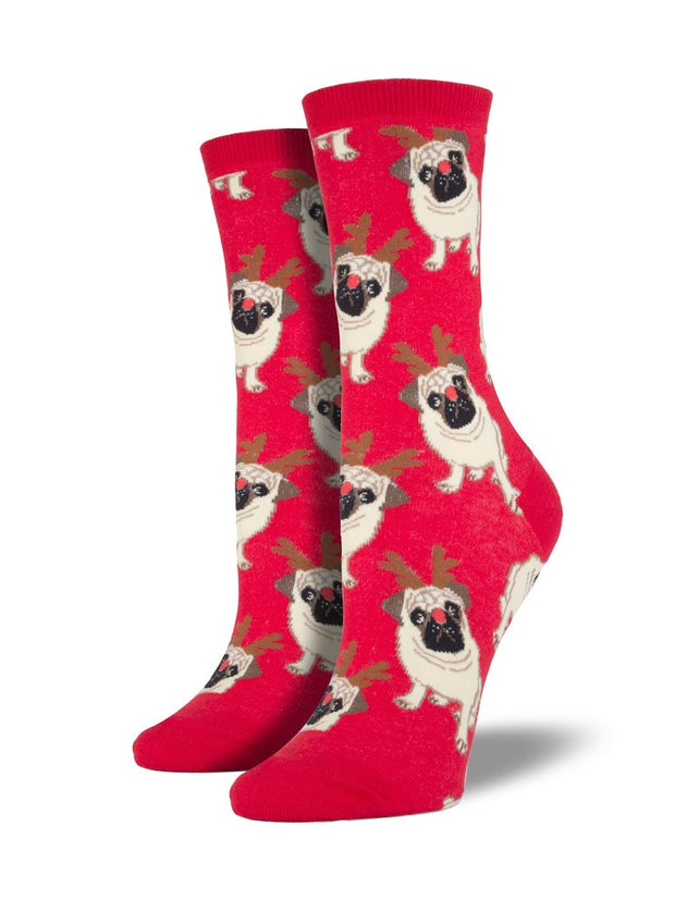 Socksmith Women's Christmas Antler Pug Socks 399