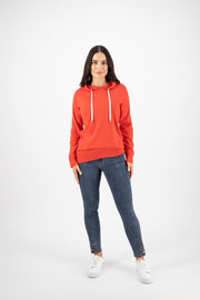 Vassalli Hooded Jumper with Foil Tape Detail and Front Pocket In Raspberry 1064